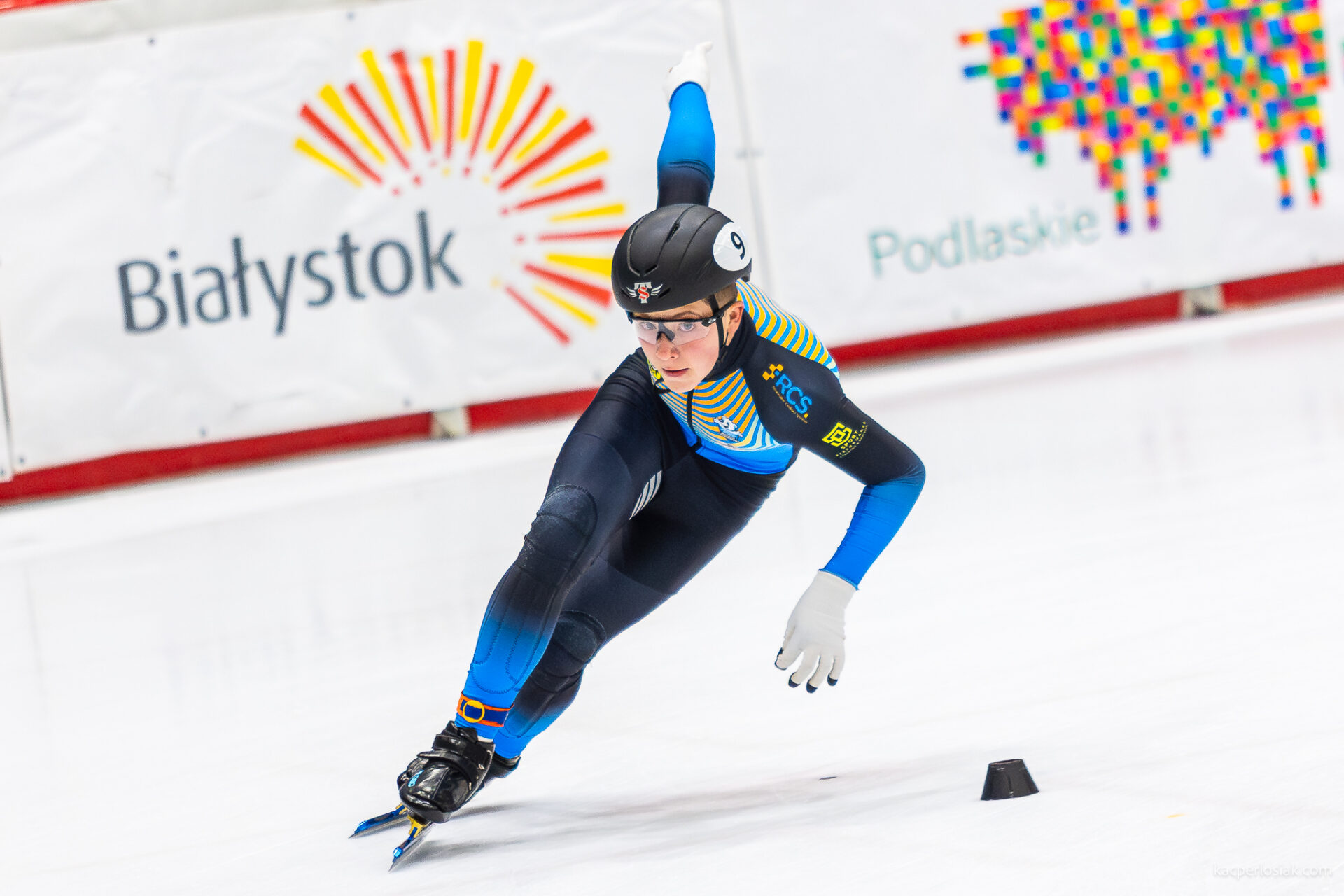 Antoni Szczepański w zakręcie na short tracku – OZR Białystok 2025